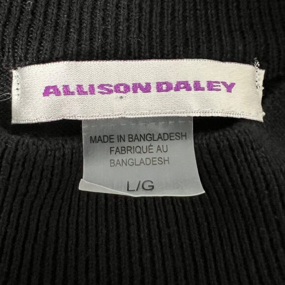 Allison Daley Womens Gray Red Colorblock Sweater Crew Neck Knit size Large - Picture 6 of 8